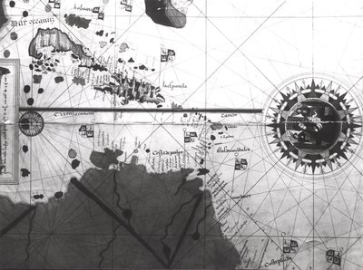 Map of Countries First Discovered by Christopher Columbus (1451-1506) 1500 by Juan de la Cosa